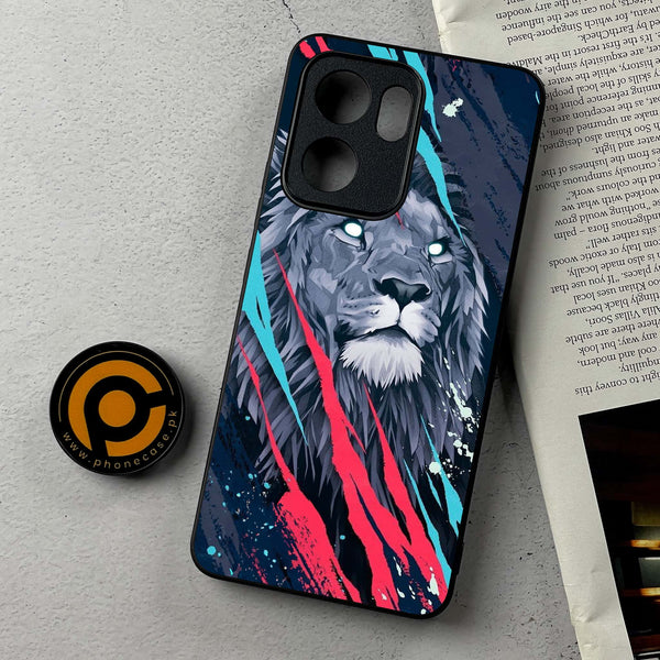 Oppo A5x - Abstract Animated Lion - Premium Metal Printed Soft Bumper Shockproof Case