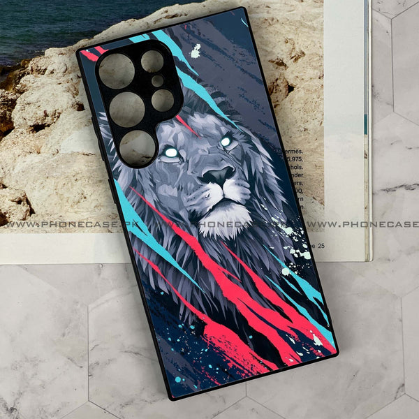 Samsung Galaxy S24 Ultra - Abstract Animated Lion - Premium Metal Printed soft Bumper shock Proof Case