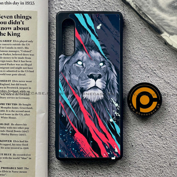 LG G9 - Abstract Animated Lion - Premium Metal Printed soft Bumper shock Proof Case
