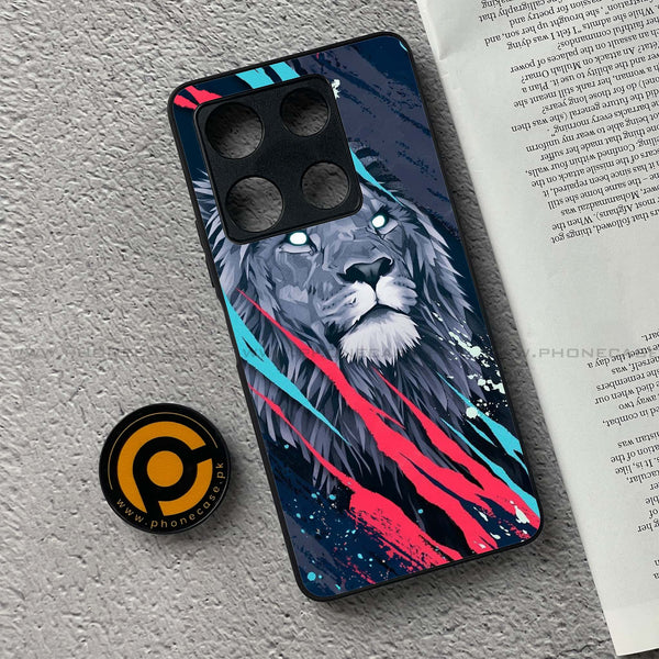 Infinix Note 30 Pro - Abstract Animated Lion - Premium Metal Printed soft Bumper shock Proof Case