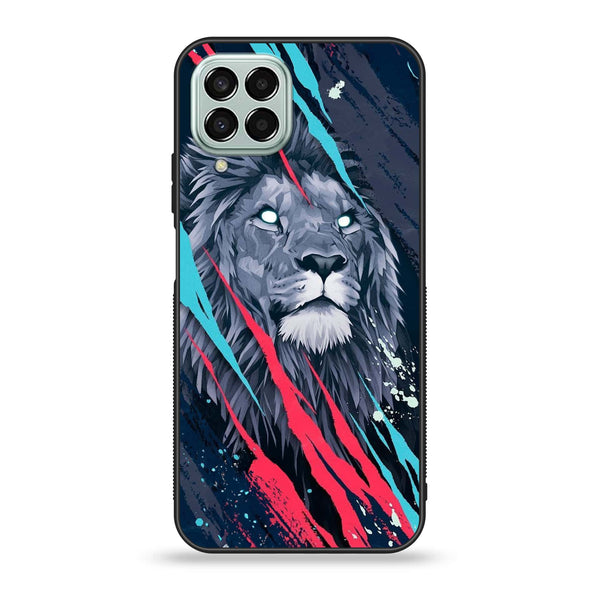 Samsung Galaxy M33 - Abstract Animated Lion - Premium Printed Glass soft Bumper Shock Proof Case