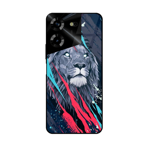 Tecno Pova 5 Pro - Abstract Animated Lion -  Premium Printed Metal soft Bumper shock Proof Case