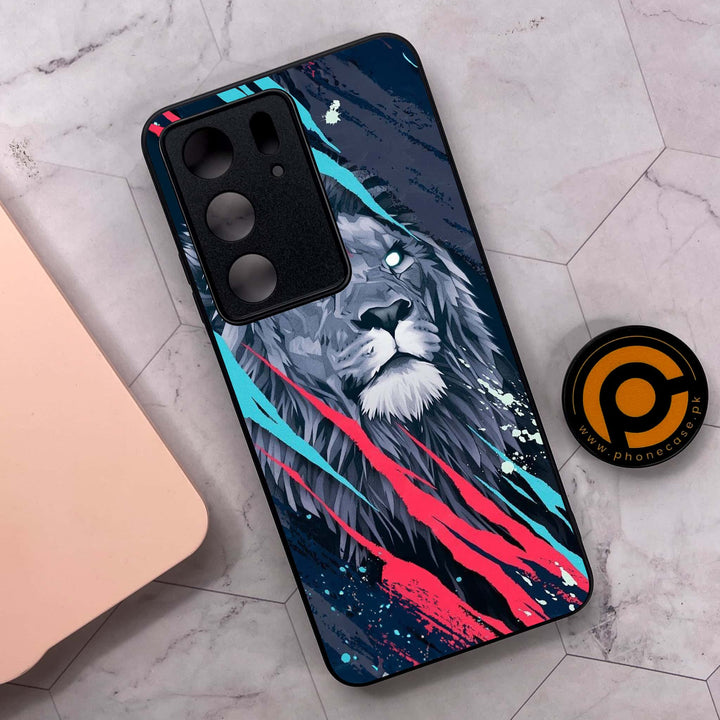 Realme C71 4G - Abstract Animated Lion - Premium Metal Printed soft Bumper shock Proof Case