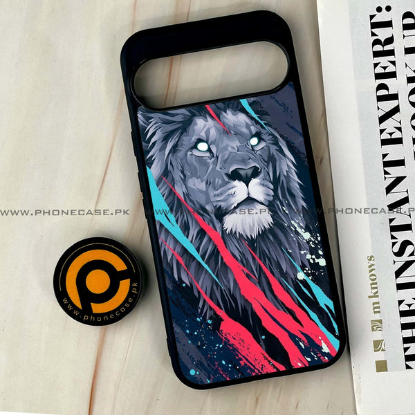 Google Pixel 9 Pro XL - Abstract Animated Lion - Premium Printed Glass soft Bumper shock Proof Case