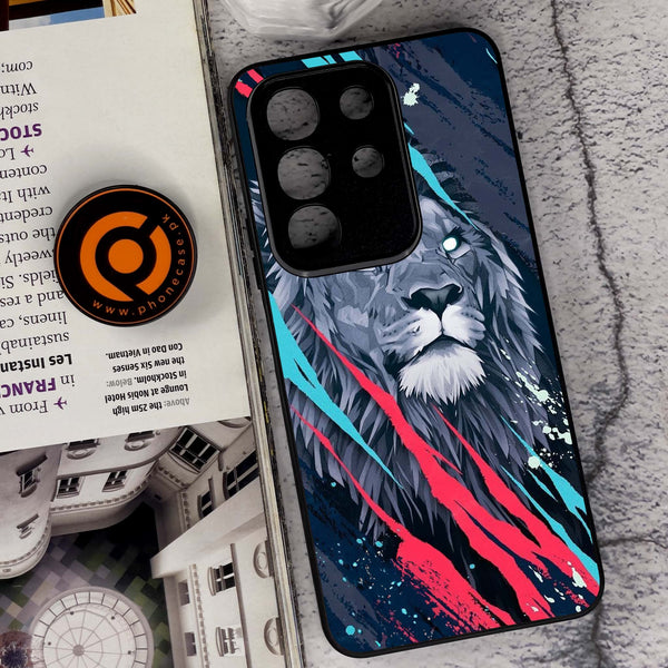 Vivo Y29 4G - Abstract Animated Lion - Premium Metal Printed soft Bumper Shock Proof Case