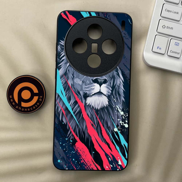 Vivo X200 - Abstract Animated Lion - Premium Metal  Printed soft Bumper shock Proof Case