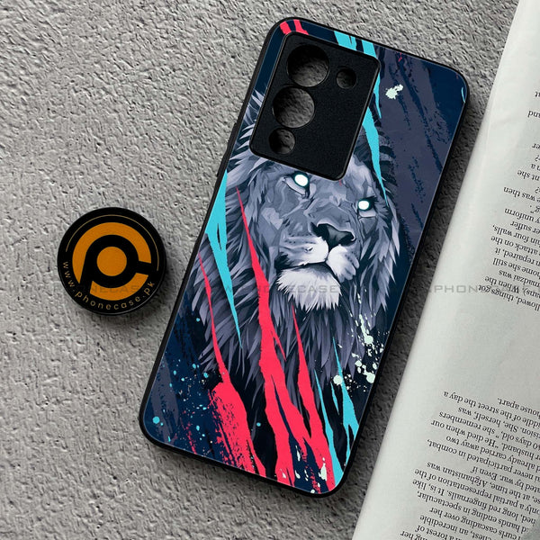 Infinix Note 12 G96 - Abstract Animated Lion - Premium Printed Glass soft Bumper Shock Proof Case  CS-46829