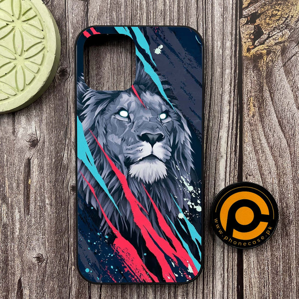 iPhone 12 - Abstract Animated Lion - Premium Metal Printed soft Bumper shock Proof Case