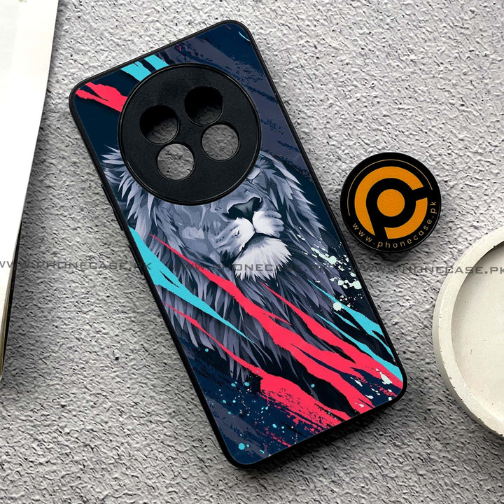 Realme 13 Plus - Abstract Animated Lion - Premium Printed Metal soft Bumper shock Proof Case