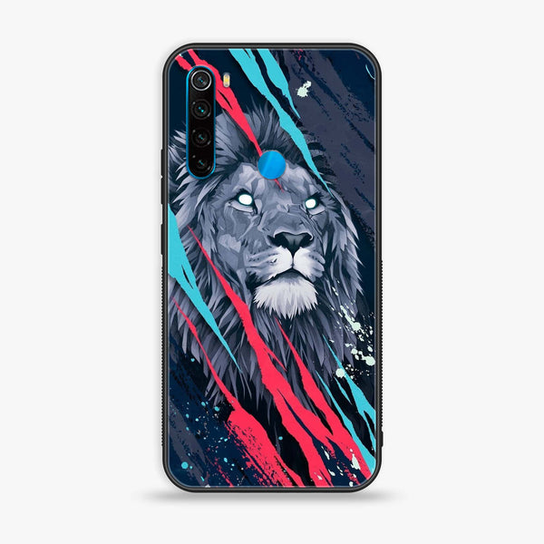 Xiaomi Redmi Note 8 - Abstract Animated Lion - Premium Printed Glass soft Bumper Shock Proof Case