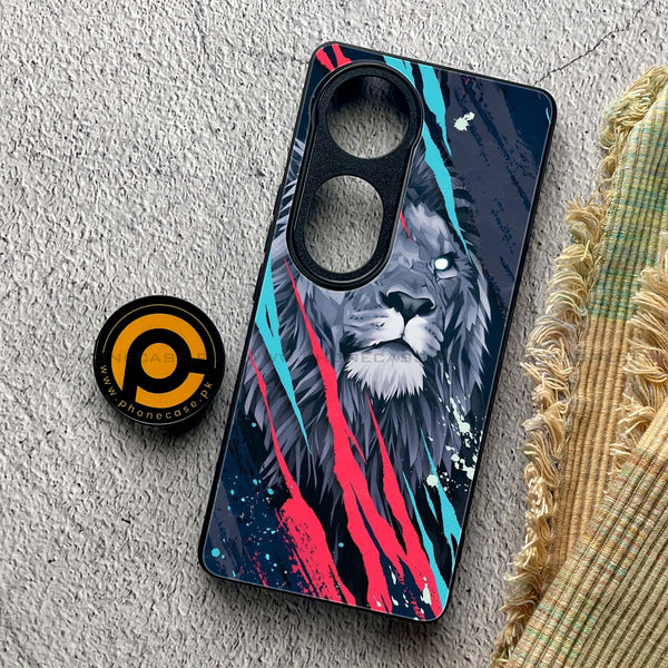 Vivo V40 Pro - Abstract Animated Lion - Premium Metal Printed soft Bumper shock Proof Case
