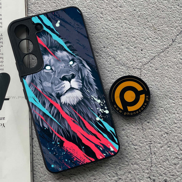 Samsung Galaxy S22 - Abstract Animated Lion - Premium Metal Printed soft Bumper shock Proof Case
