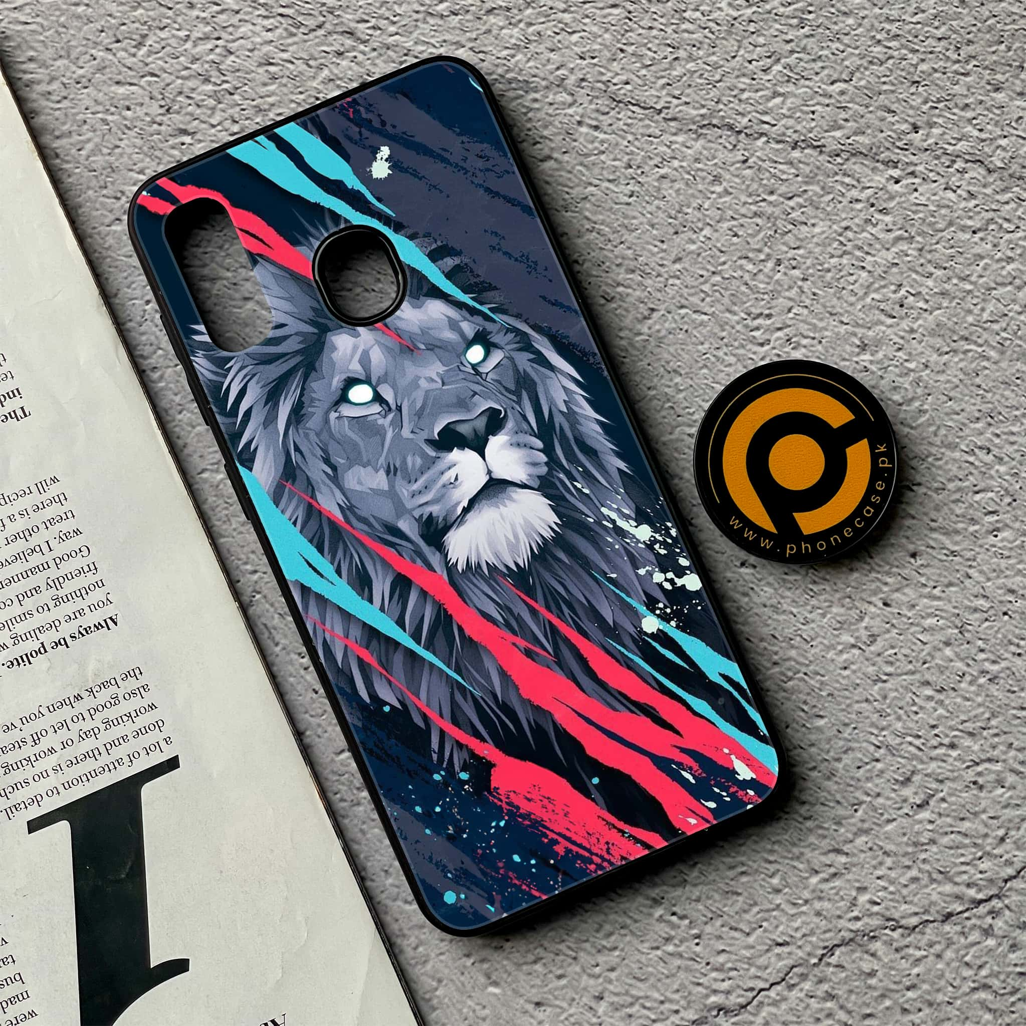 Galaxy A20/A30 - Abstract Animated Lion - Premium Printed Glass soft Bumper shock Proof Case CS-21854