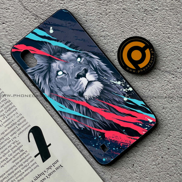 Samsung Galaxy A10 - Abstract Animated Lion - Premium Printed Metal soft Bumper shock Proof Case