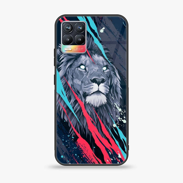 Realme 8 Pro - Abstract Animated Lion - Premium Printed Glass soft Bumper shock Proof Case