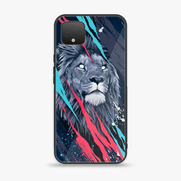 Google Pixel 4 XL - Abstract Animated Lion - Premium Printed Glass soft Bumper Shock Proof Case CS-24846