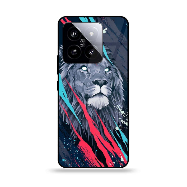 Xiaomi 14 - Abstract Animated Lion -  Premium Printed Metal soft Bumper shock Proof Case
