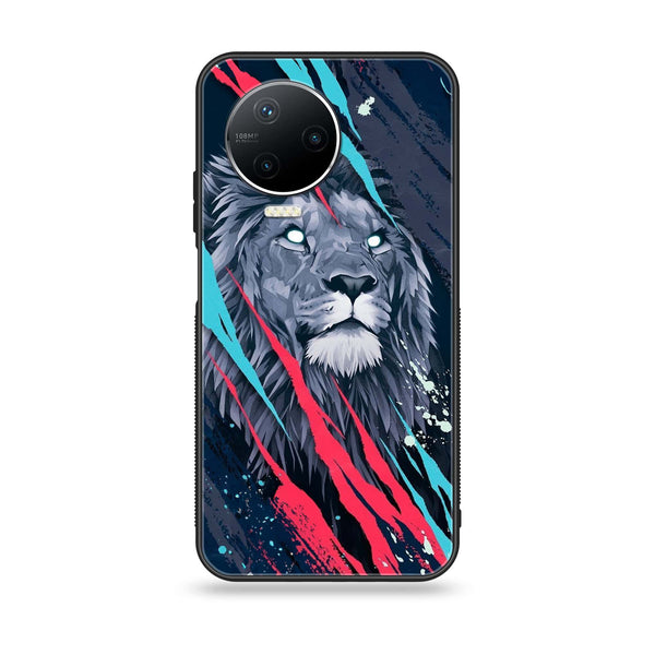 Infinix Note 12 Pro - Abstract Animated Lion - Premium Printed Glass soft Bumper Shock Proof Case