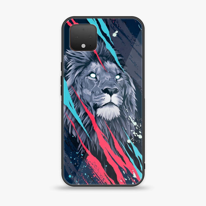Google Pixel 4 - Abstract Animated Lion - Premium Metal Printed soft Bumper Shock Proof Case