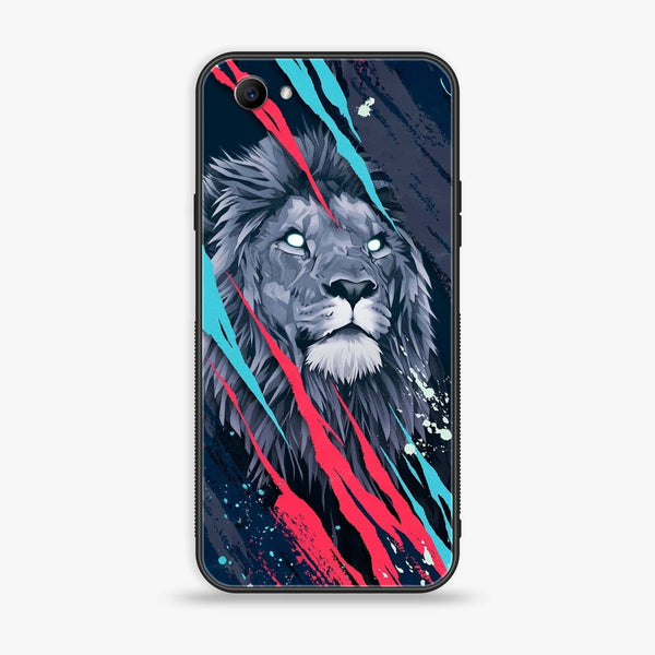 Oppo F7 Youth - Abstract Animated Lion - Premium Printed Glass soft Bumper shock Proof Case