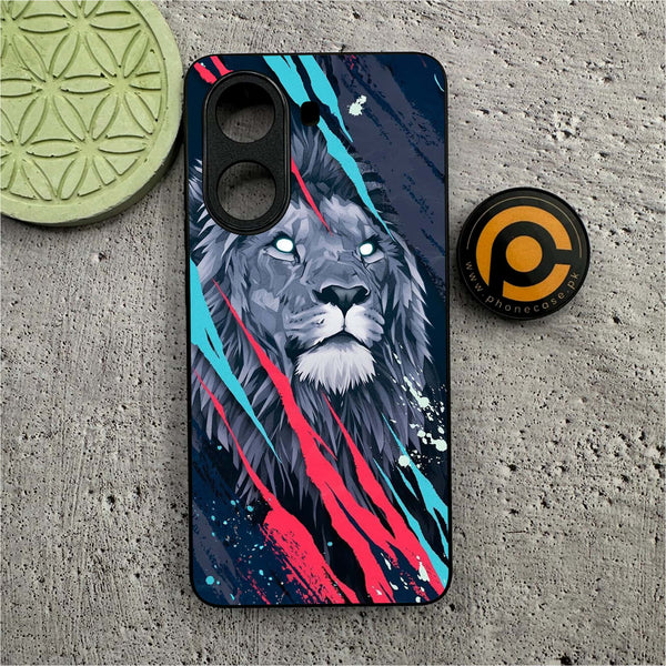 Xiaomi Poco X7 Pro 5G - Abstract Animated Lion -  Premium Printed Metal soft Bumper shock Proof Case