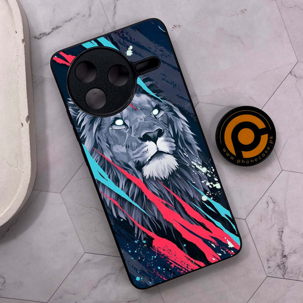 Xiaomi Poco F7 Pro 5G - Abstract Animated Lion - Premium Metal Printed soft Bumper shock Proof Case