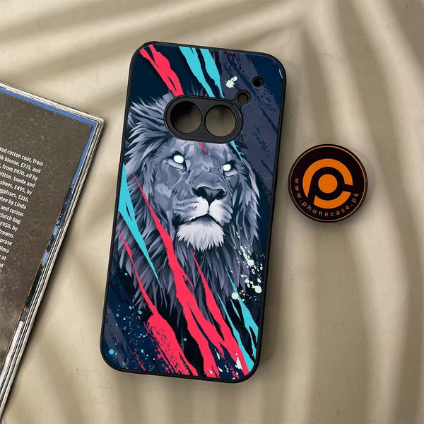 Nothing Phone (2a) - Abstract Animated Lion - Premium Metal Printed soft Bumper Shock Proof Case