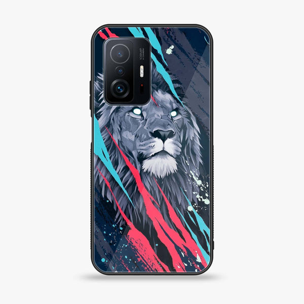 Xiaomi 11T - Abstract Animated Lion - Premium Printed Glass soft Bumper Shock Proof Case