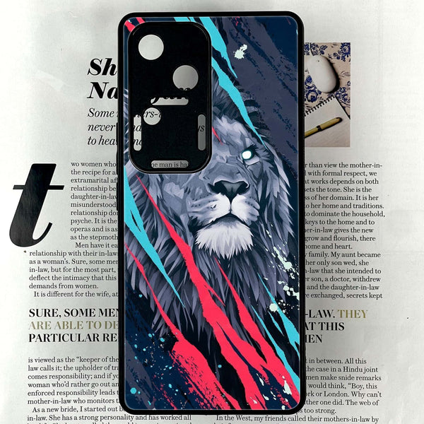 Vivo V30 - Abstract Animated Lion - Premium Metal Printed soft Bumper shock Proof Case CS-30718
