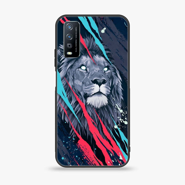 Vivo Y11s - Abstract Animated Lion -  Premium Printed Metal soft Bumper shock Proof Case