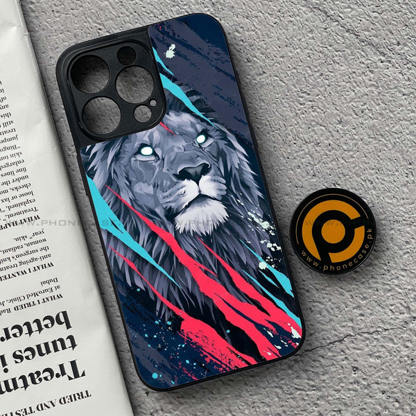iPhone 15 Pro - Abstract Animated Lion - Premium Metal Printed soft Bumper shock Proof Case