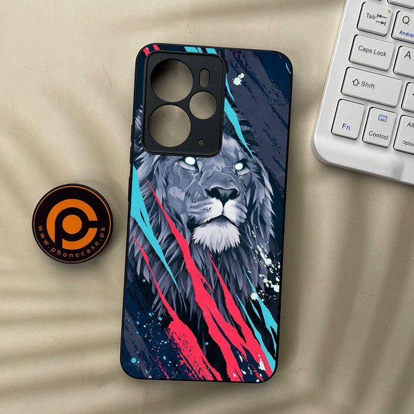 Realme 14 5G - Abstract Animated Lion - Premium Metal Printed soft Bumper Shock Proof Case