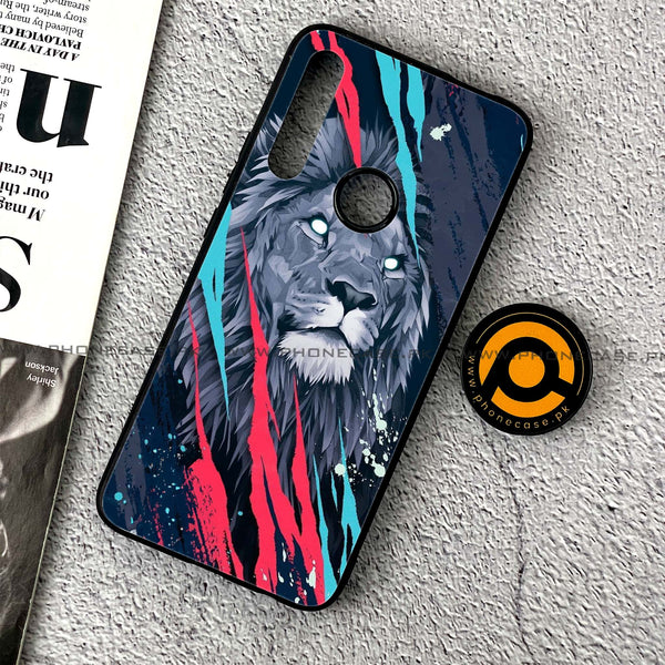 Huawei Y9 Prime (2019) - Abstract Animated Lion - Premium Printed Glass soft Bumper Shock Proof Case