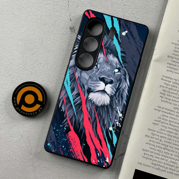 Tecno Camon 40 Pro - Abstract Animated Lion - Premium Metal Printed Soft Bumper Shockproof Case