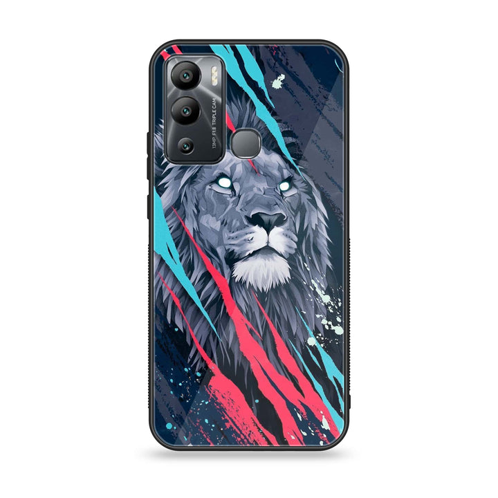 Infinix Hot 12i - Abstract Animated Lion - Premium Metal Printed soft Bumper Shock Proof Case