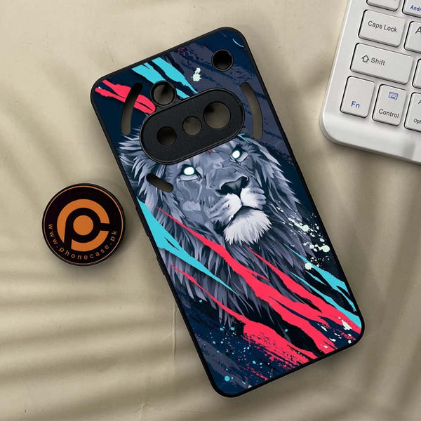 Nothing Phone 3a - Abstract Animated Lion - Premium Metal Printed soft Bumper shock Proof Case