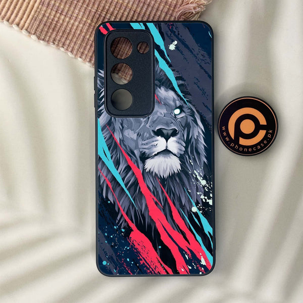 Oppo A5 2025 - Abstract Animated Lion - Premium Metal Printed soft Bumper shock Proof Case