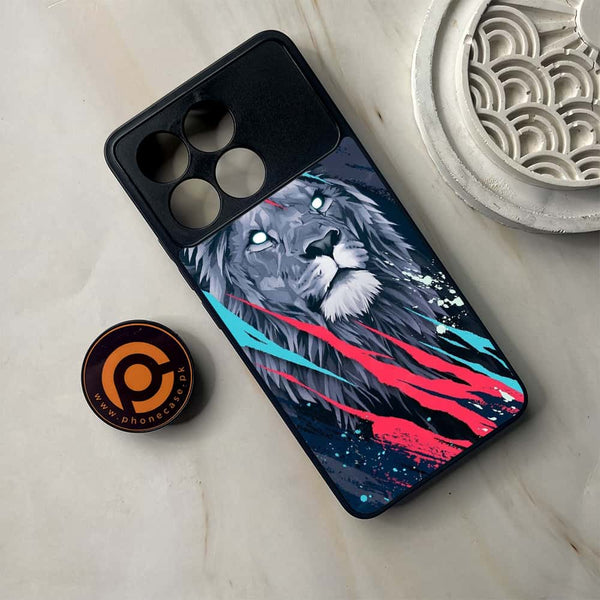 Xiaomi Poco F6 Pro - Abstract Animated Lion - Premium Metal Printed soft Bumper shock Proof Case
