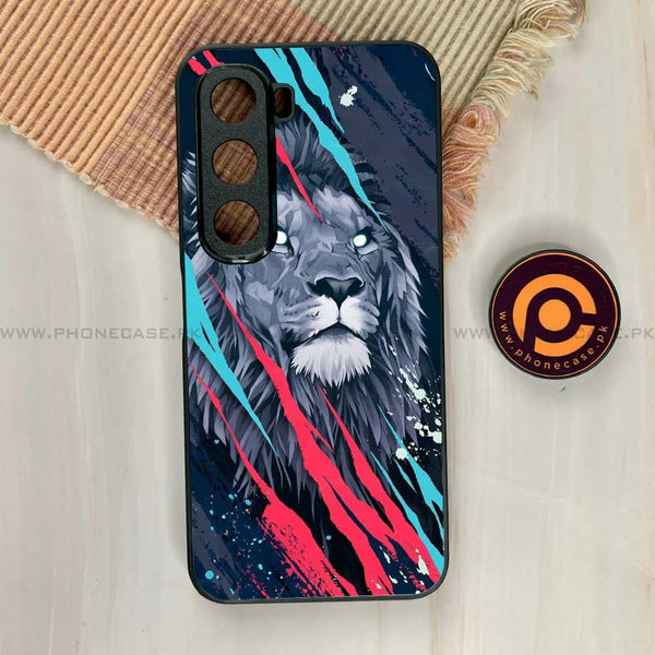 Infinix Hot 60i - Abstract Animated Lion - Premium Metal Printed soft Bumper shock Proof Case