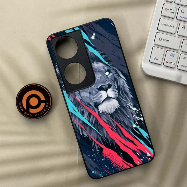Honor x7b - Abstract Animated Lion - Premium Metal Printed soft Bumper shock Proof Case