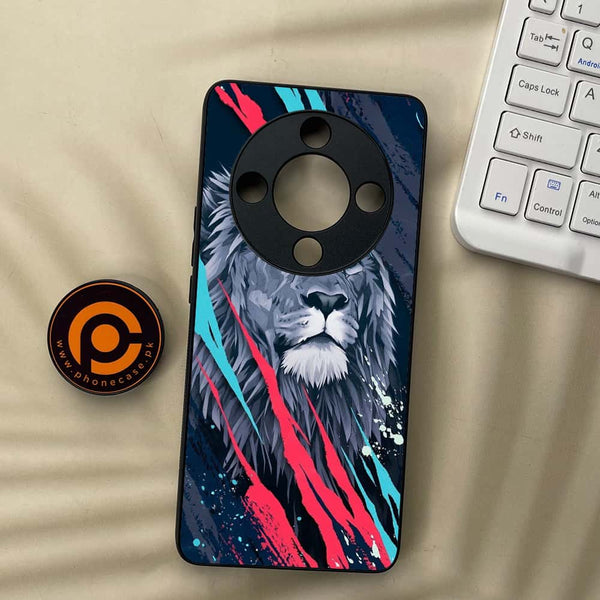 Honor x9b 5G - Abstract Animated Lion - Premium Metal Printed soft Bumper shock Proof Case