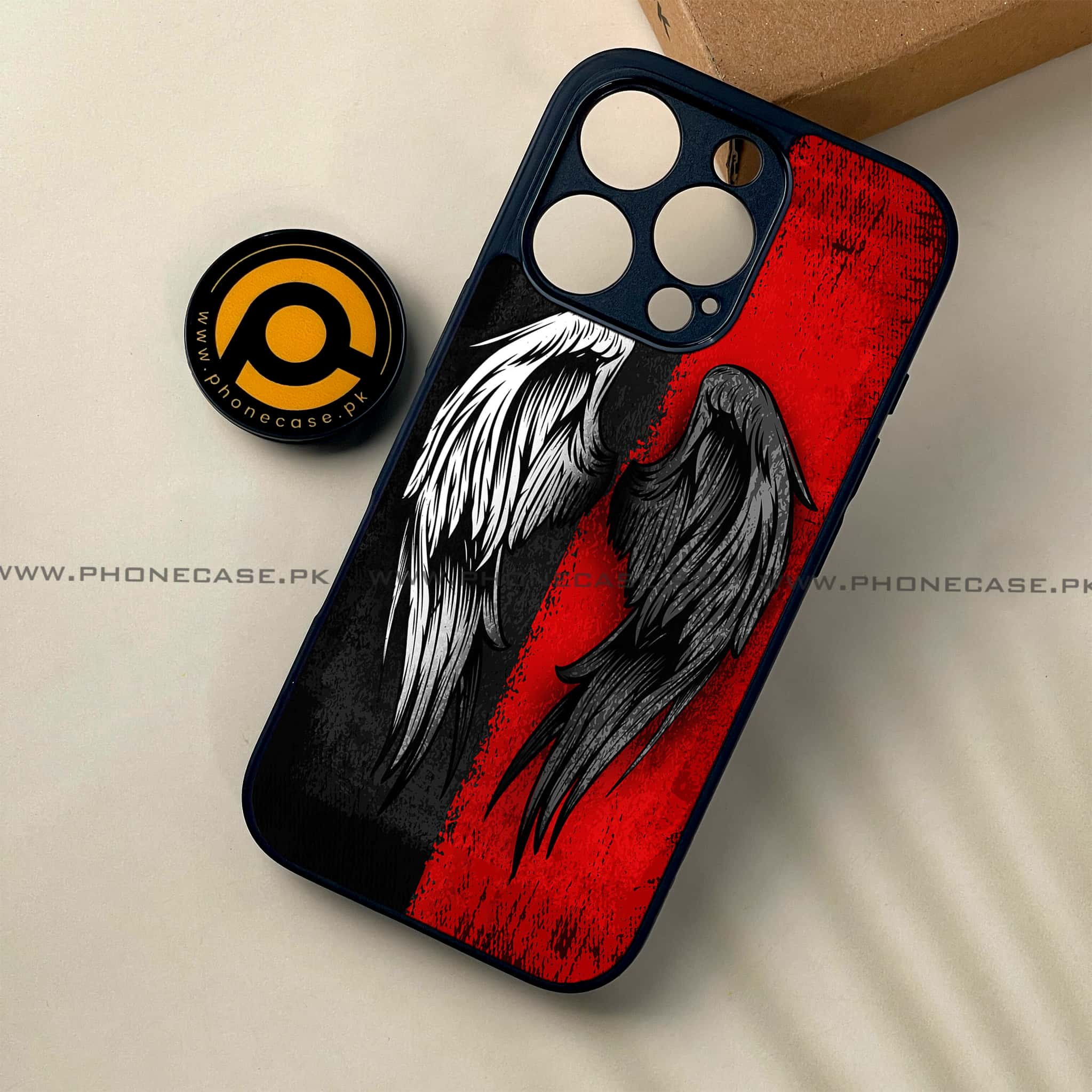 iPhone 16 Pro - Angel Wings 2.0 Series - Premium Printed Glass soft Bumper shock Proof Case