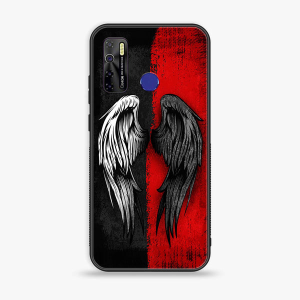 Tecno Camon 15 - Angel Wings 2.0 Design 10- Premium Printed Glass soft Bumper shock Proof Case CS-13027