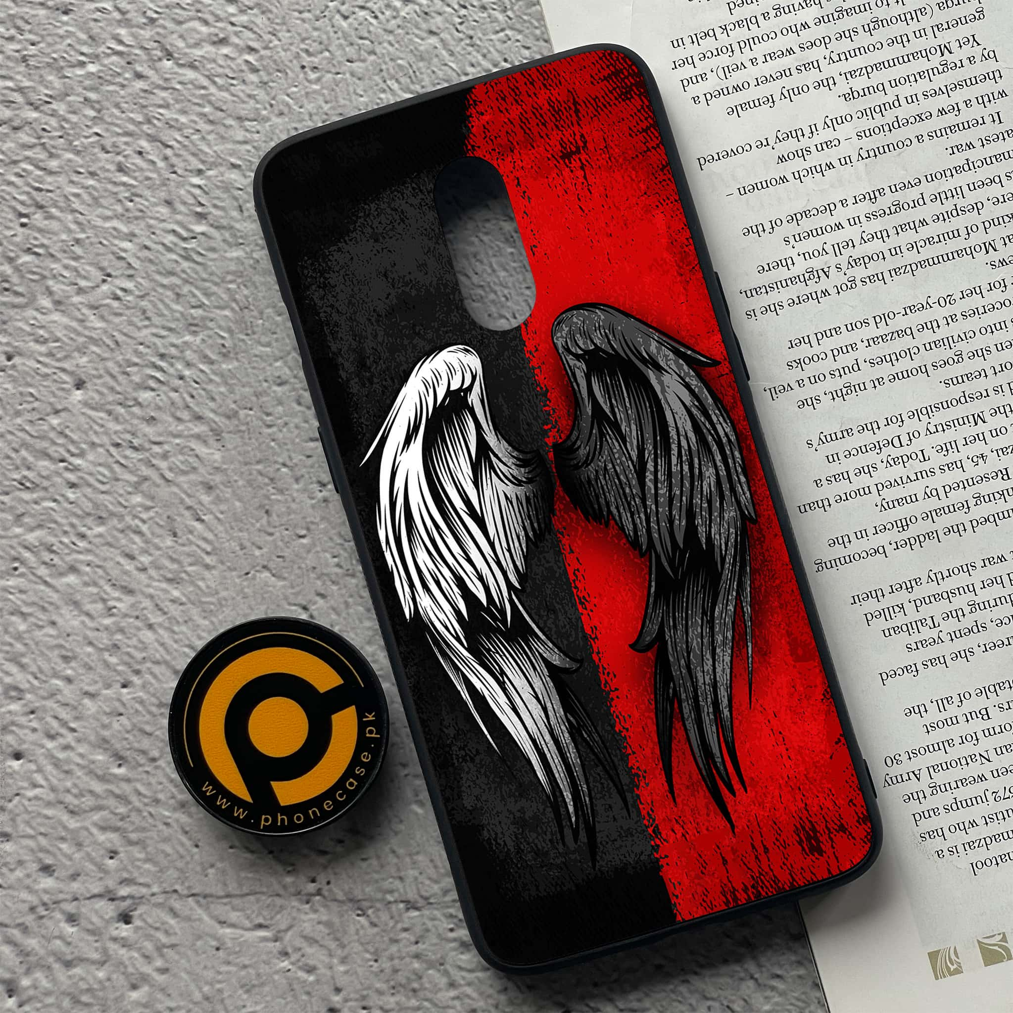 OnePlus 7 - Angel Wings 2.0 Series - Premium Printed Glass soft Bumper shock Proof Case