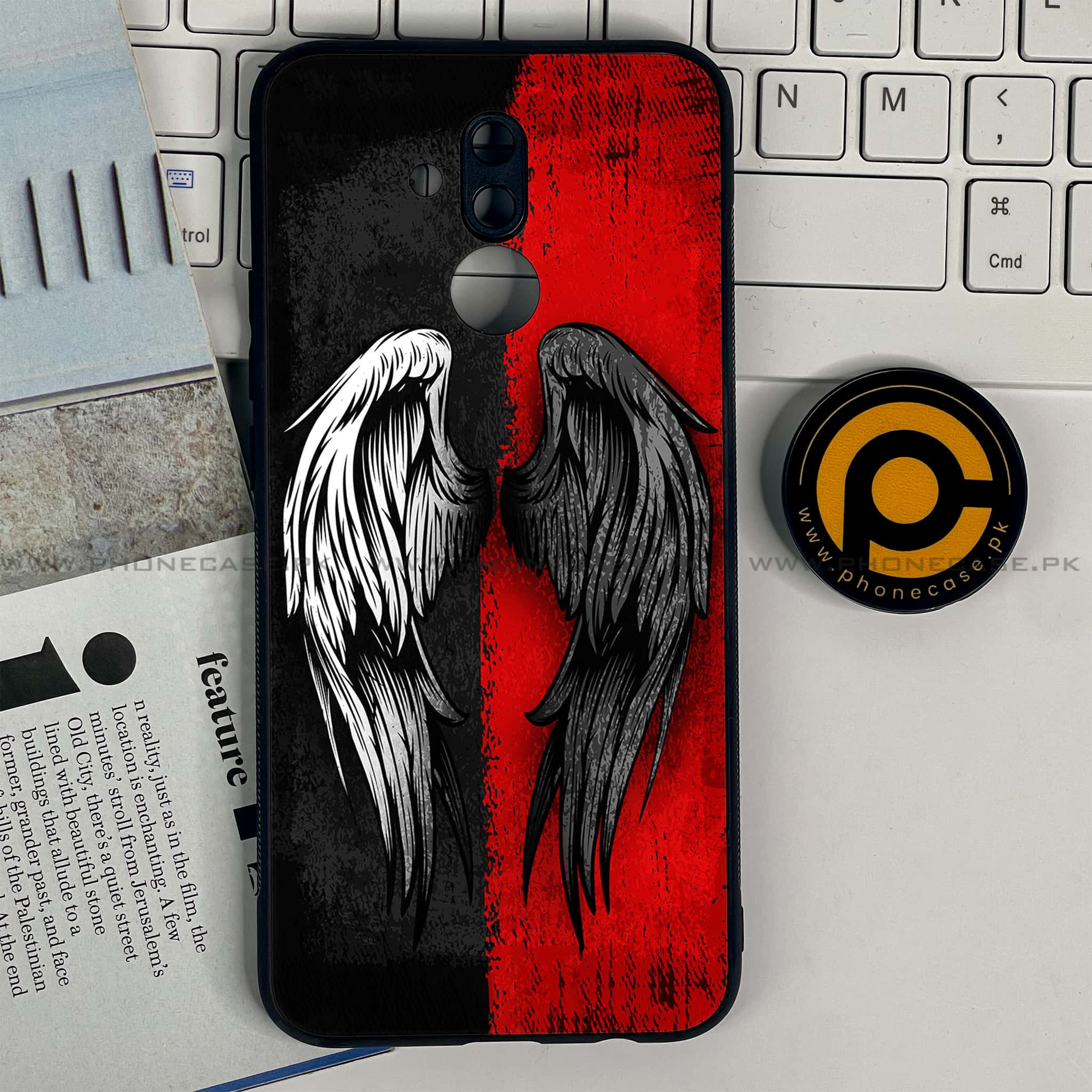 Huawei Mate 20 Lite - Angel Wings 2.0 Series - Premium Printed Glass soft Bumper shock Proof Case