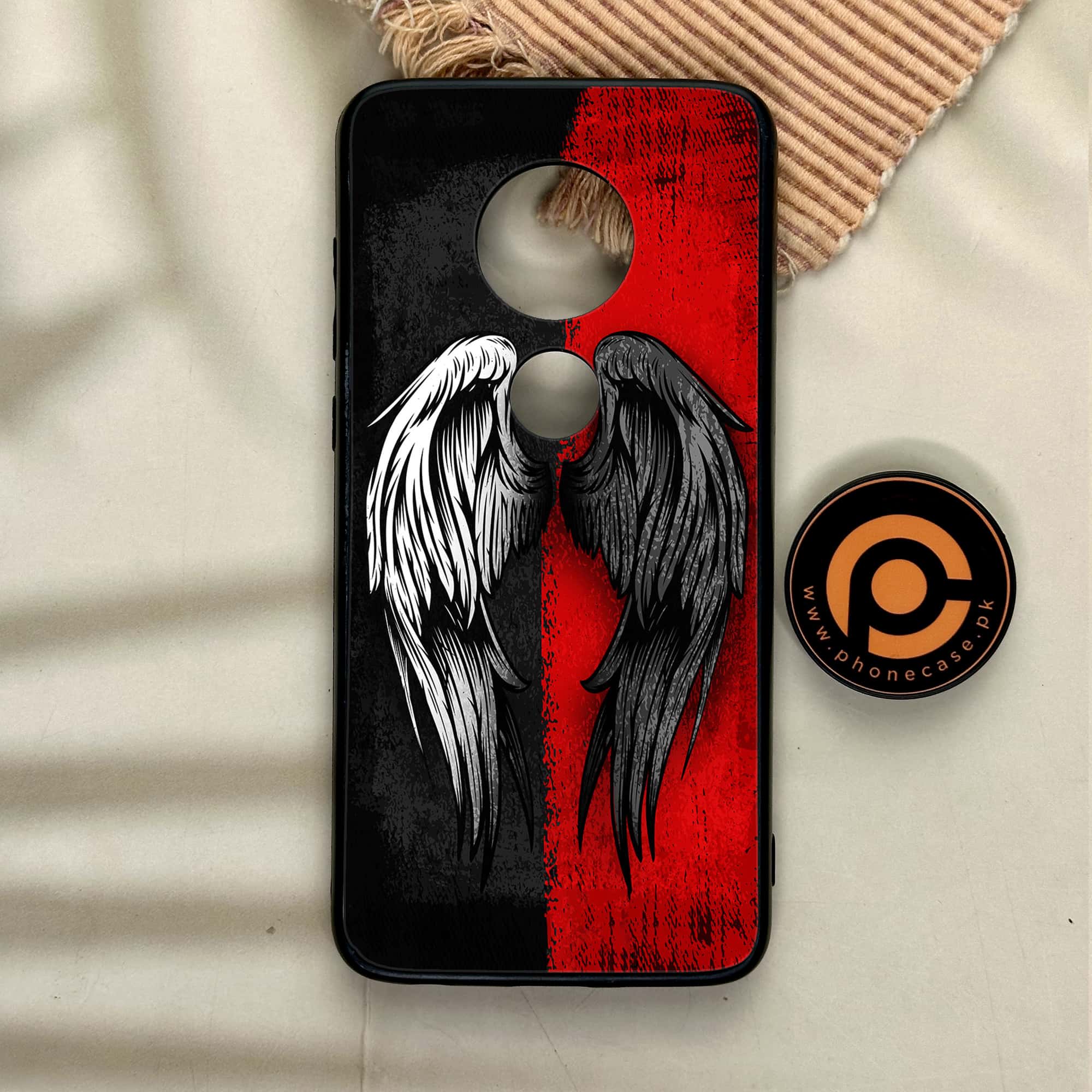 Moto G7 - Angel Wings 2.0 Series - Premium Printed Glass soft Bumper shock Proof Case