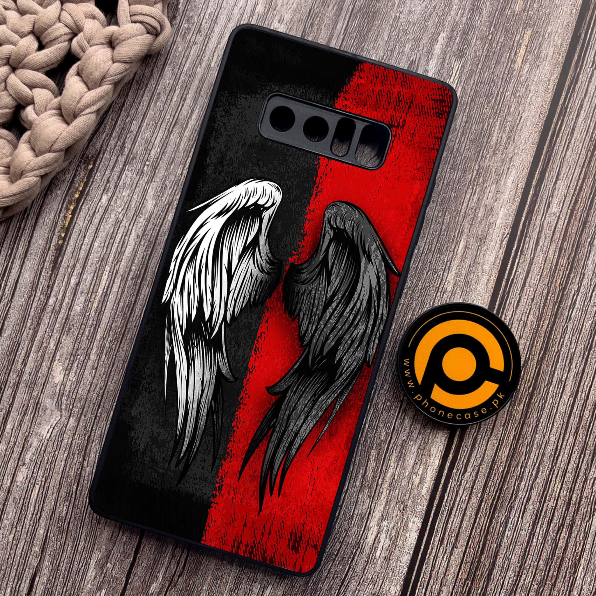 Samsung Galaxy Note 8 -Angel Wings 2.0 Series - Premium Metal Printed soft Bumper shock Proof Case