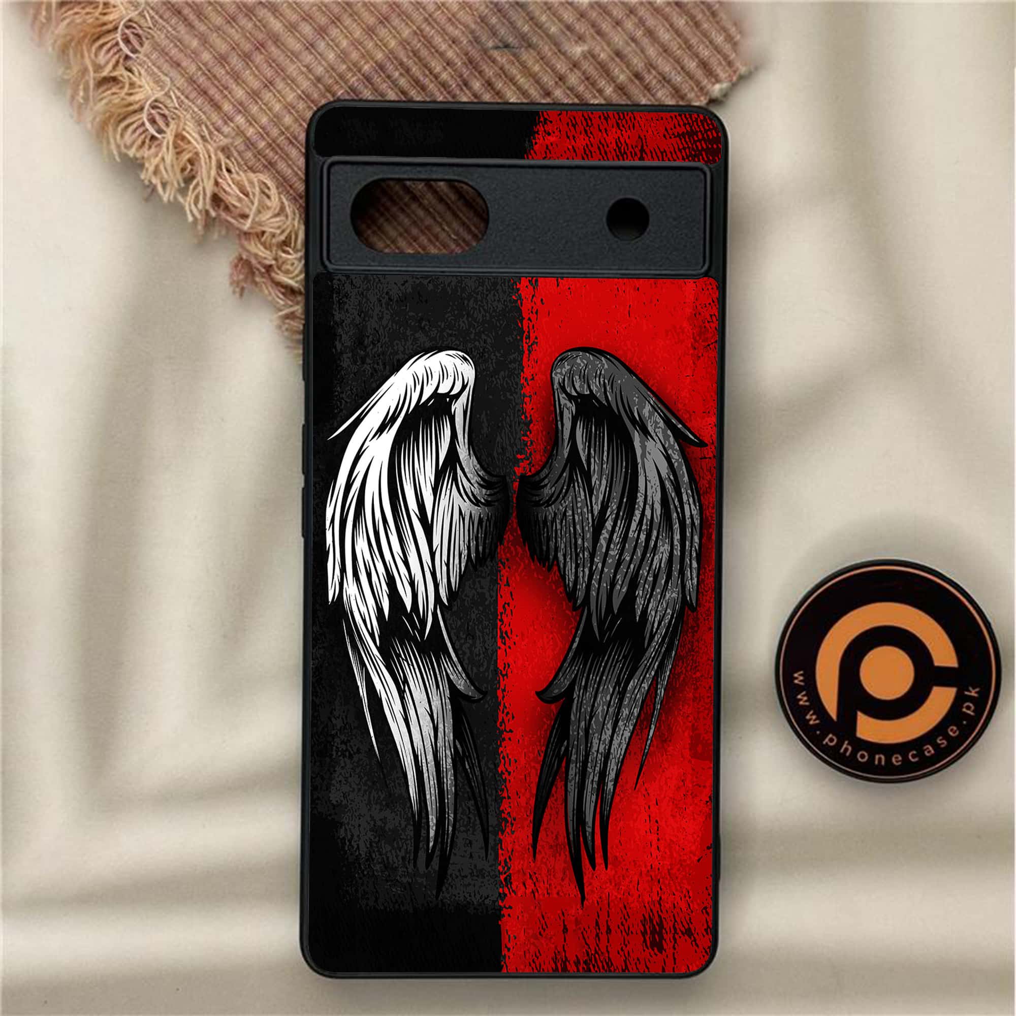 Google Pixel 6A - Angel Wings 2.0 Series - Premium Metal Printed soft Bumper Shock Proof Case