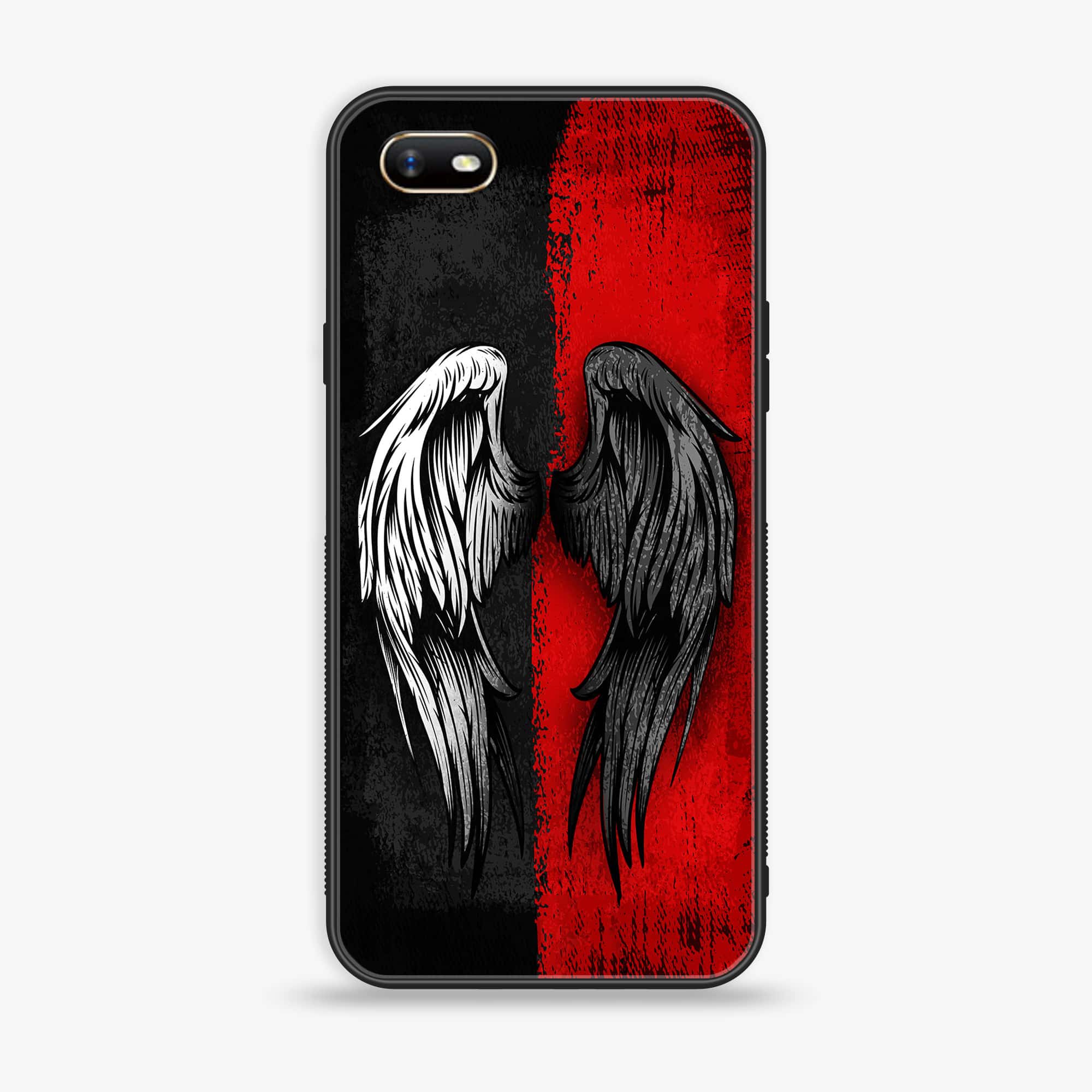 Oppo A1k  - Angel Wings 2.0 Series - Premium Printed Glass soft Bumper shock Proof Case