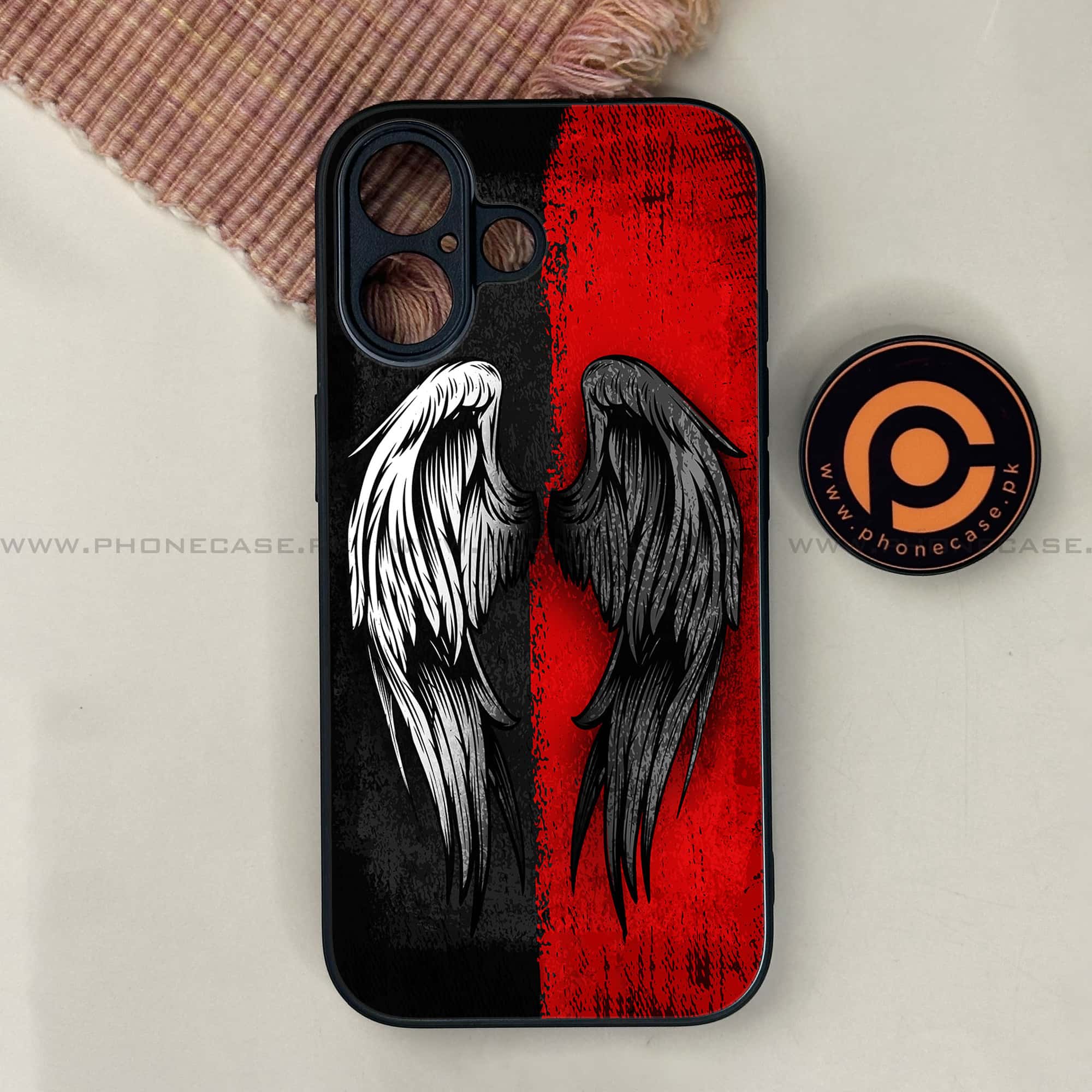 iPhone 17 - Angel Wings 2.0 Series - Premium Printed Glass soft Bumper shock Proof Case